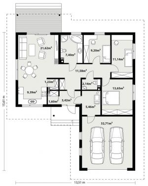 Bilbo 2 drewniany - Rzut parteru