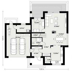 Dino 2 - Rzut parteru