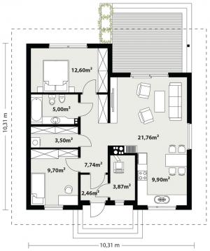 Elsa drewniana - Rzut parteru