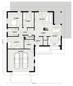 Endo 2 drewniany - Rzut parteru