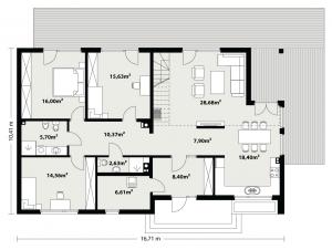 Endo 3 drewniany - Rzut parteru