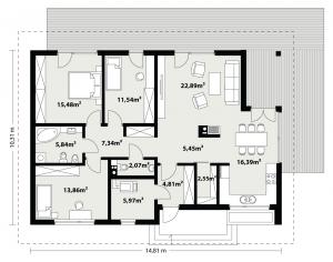 Endo drewniany - Rzut parteru