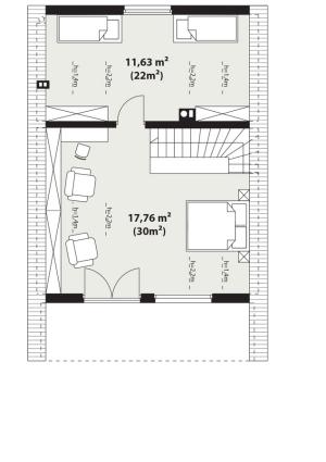 Erna 2 drewniana - Rzut piętra