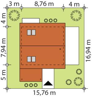 Erna 3 drewniana - Usytuowanie