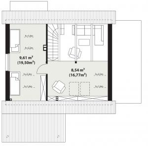 Erna drewniana - Rzut piętra