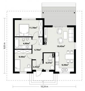 Gaja drewniana - Rzut parteru