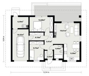 Galia drewniana - Rzut parteru