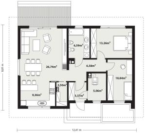 Lori drewniany - Rzut parteru