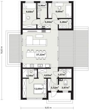 Mati drewniany - Rzut parteru