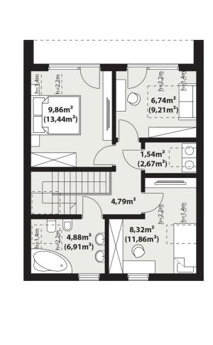 Zuza 2 drewniana - Rzut piętra
