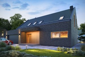 Projekt domu Kiri 2 drewniany | Nowoczesna stodoła z dwustanowiskowym garażem