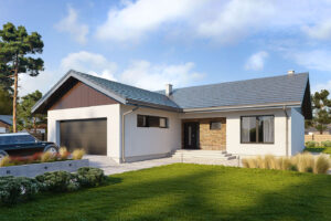 Projekt domu Otis 4 – Nowoczesna parterówka z wysokim salonem