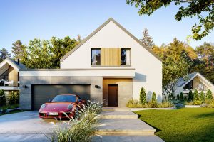 Projekt domu Otto – Dom z poddaszem, 5 pokojami i garażem