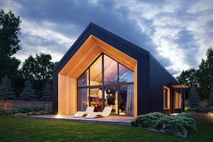 Projekt domu Neo 2 – Nowoczesna stodoła z antresolą i garażem